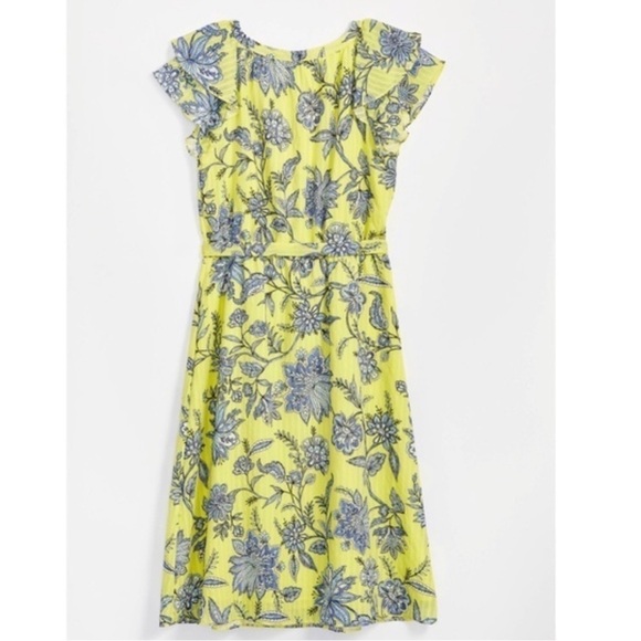 Loft Petite Trellis Garden Ruffle Sleeve Dress - MP - Picture 3 of 9